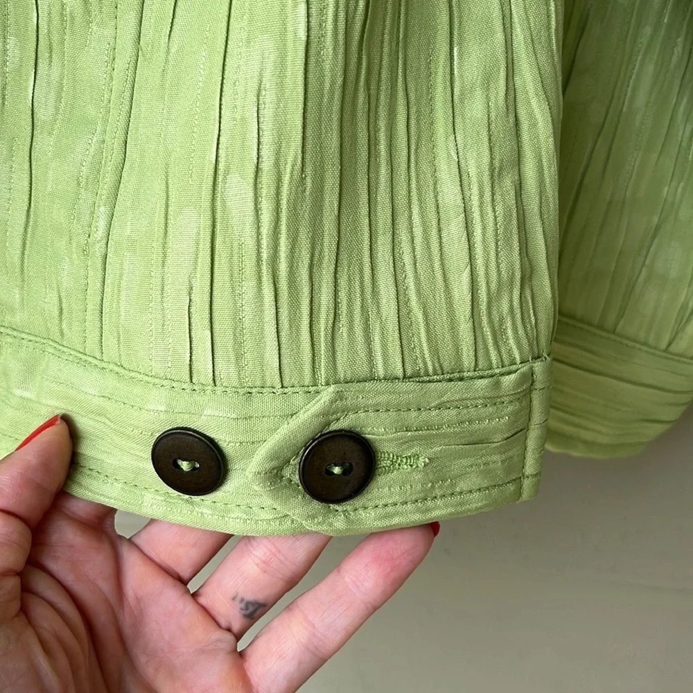 New Ruby Rd. Neon green animal print button down jacket - Picture 15 of 15